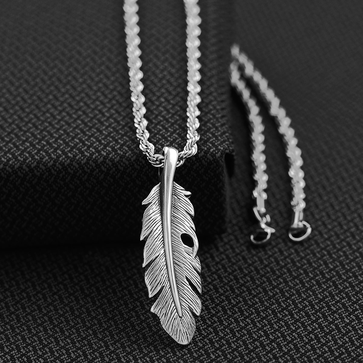 Mens feather Necklace