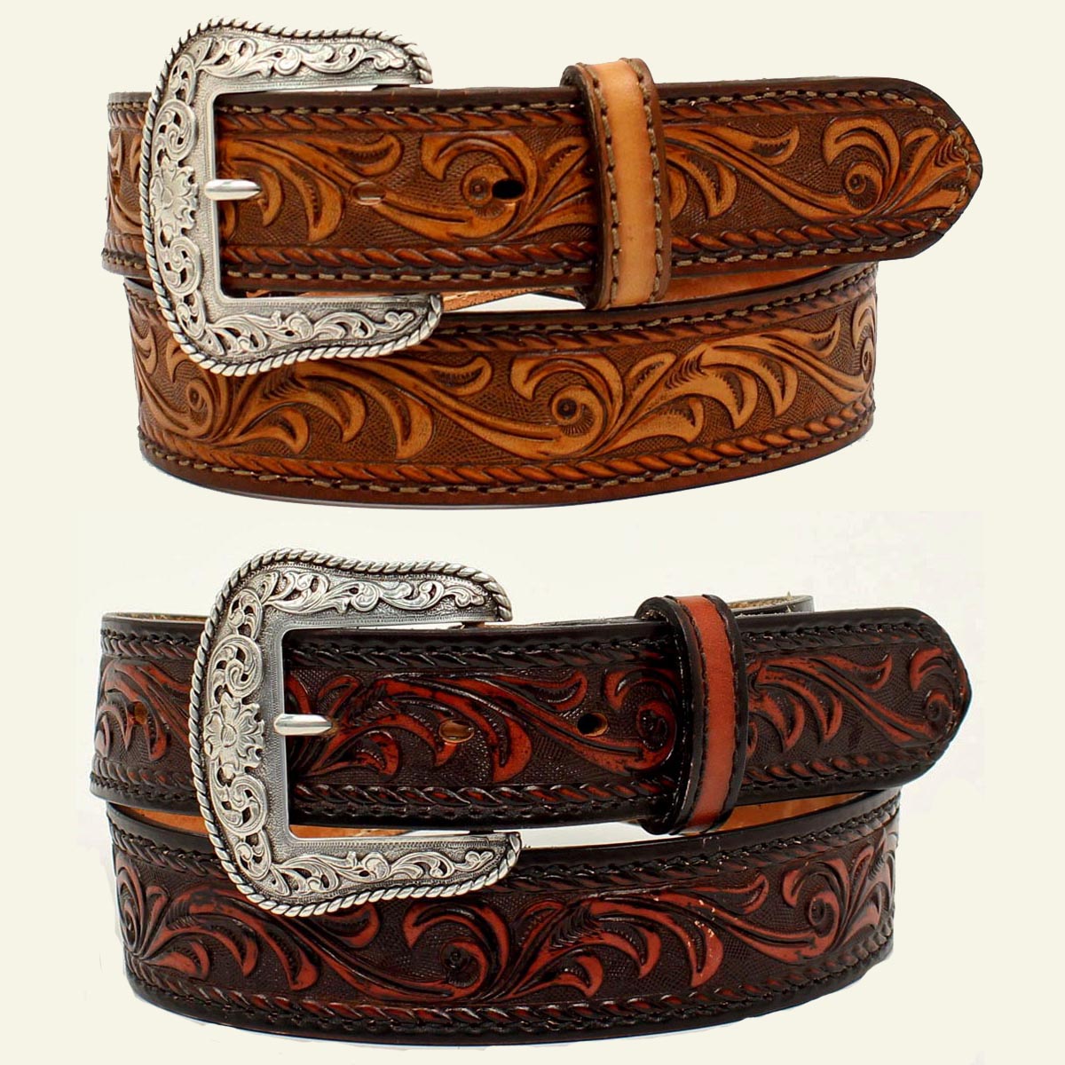 TOOLED WESTERN BELT MADE IN USA