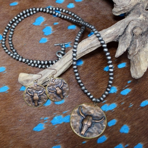 Cowgirl Skull Necklace